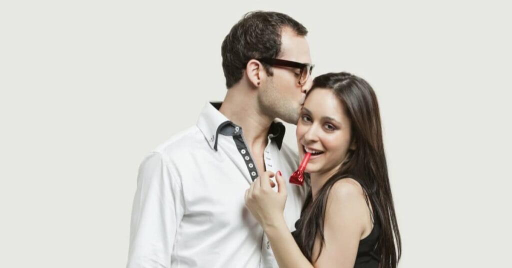 Couple celebrating birthday