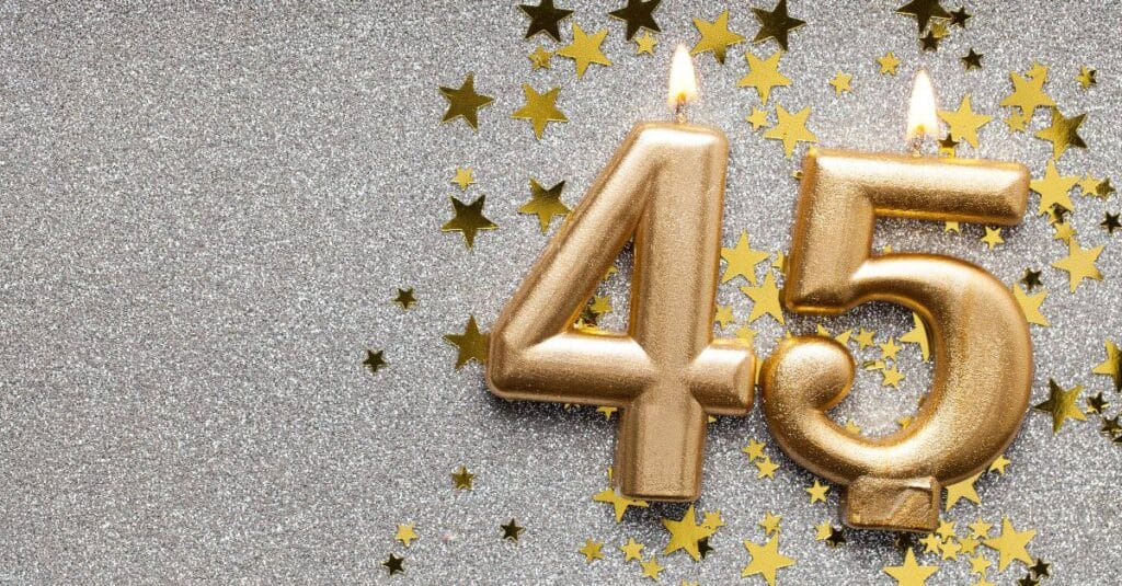 45th birthday candles